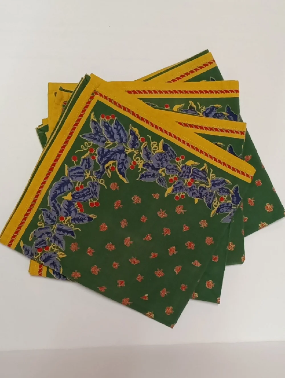 Williams Sonoma Vintage French Country Floral Cotton Napkin *Set of 4 *